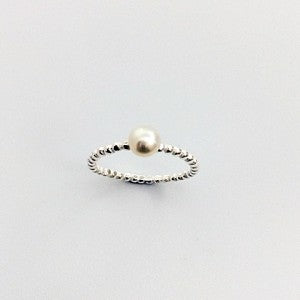 Sterling Silver Stacker Ring - Pearl sold at Have You Met Charlie? a unique gift shop in Adelaide, South Australia