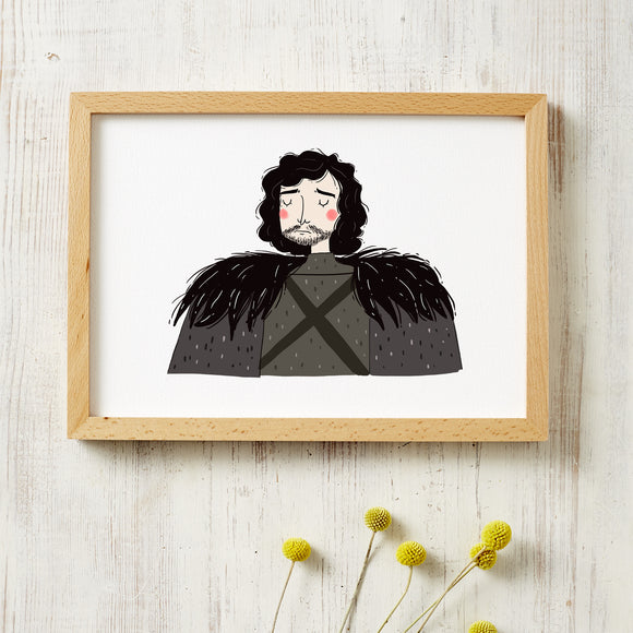 jon snow art print by viktorija illustration from have you met charlie a gift shop with unique handmade australian gifts in adelaide south australia