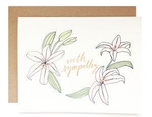 Hartland Brooklyn Card - With Sympathy Lilies