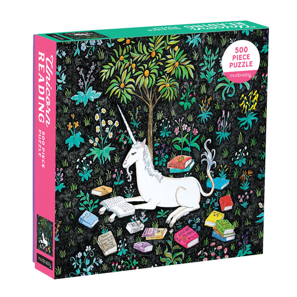 MudPuppy 500 pc Puzzle - Unicorn Reading from have you met charlie a gift shop with Australian unique handmade gifts in Adelaide South Australia