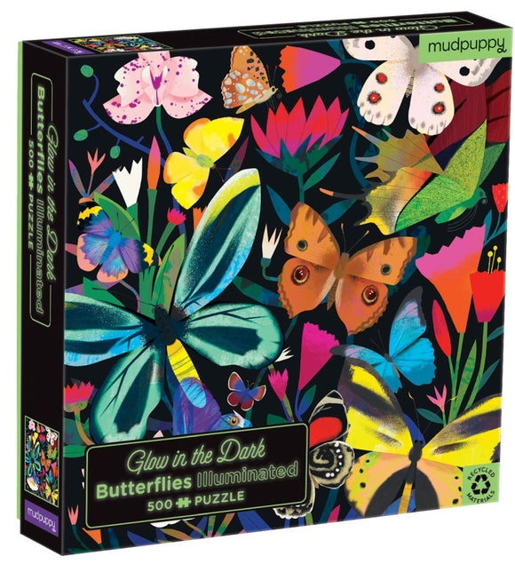 MudPuppy Glow in the Dark Jigsaw Puzzle - Butterflies from have you met charlie a gift shop with Australian unique handmade gifts in Adelaide South Australia