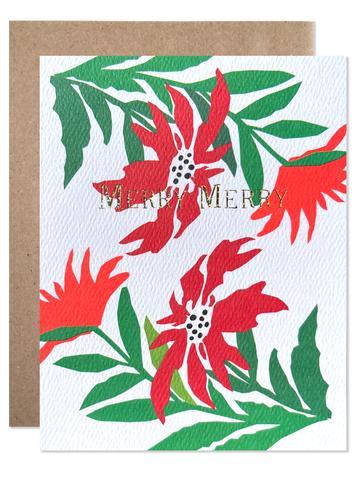 Hartland Brooklyn Card - Merry Merry Poinsettas