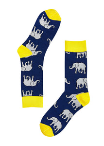 navy and yellow elephant animal my 2 socks from have you met charlie a gift shop with Australian unique handmade gifts in Adelaide South Australia