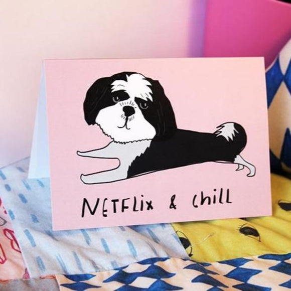 Nicola Rowlands Card - Netflix & Chill from have you met charlie a gift shop with Australian unique handmade gifts in Adelaide South Australia