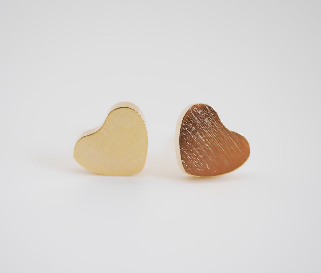 Gold Simple Stainless Steel Earrings - Hearts from Have You Met Charlie? a unique gift shop in Adelaide South Australia