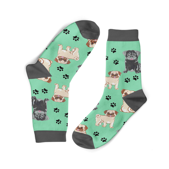 Funky Sock Co Bamboo Socks - Mischievous Pugs from Have You Met Charlie? a unique gift shop in Adelaide South Australia