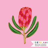 Protea Flower Australiana Flora iron on patch by missy minzy from have you met charlie a gift shop with Australian unique handmade gifts in Adelaide South Australia