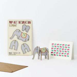 Pop Out Decoration Card - Elephant, sold at Have You Met Charlie, a unique gift store in Adelaide, South Australia.