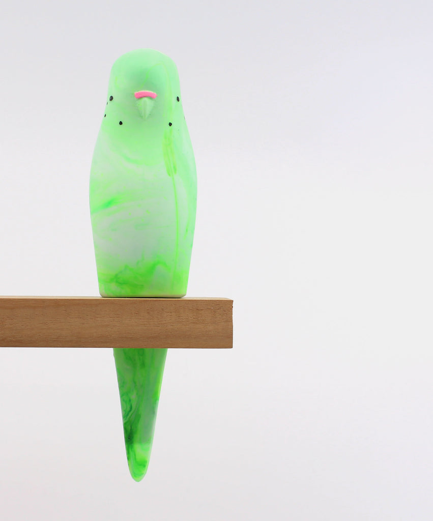 Pete Cromer Handmade Resin Budgie, sold at Have You Met Charlie?, a unique gift store in Adelaide, South Australia.