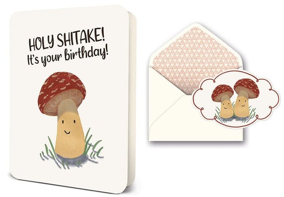 Studio Oh! Card - Holy Shitake! It's your birthday! Sold at Have You Met Charlie?, a unique handmade gift shop in Adelaide, South Australia.