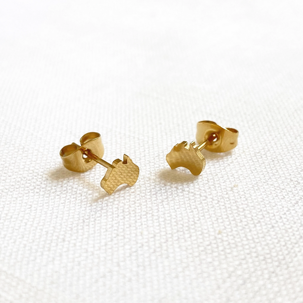 gold australia studs by originals lab from have you met charlie a giftshop with unique handmade australian gifts in adelaide south australia 