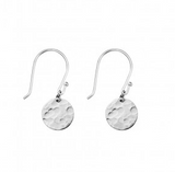 Sterling Silver Earrings - Hammered Circle Drop