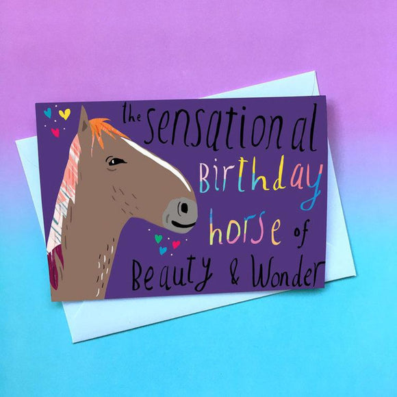Nicola Rowlands Card - Birthday Horse from have you met charlie a gift shop with Australian unique handmade gifts in Adelaide South Australia