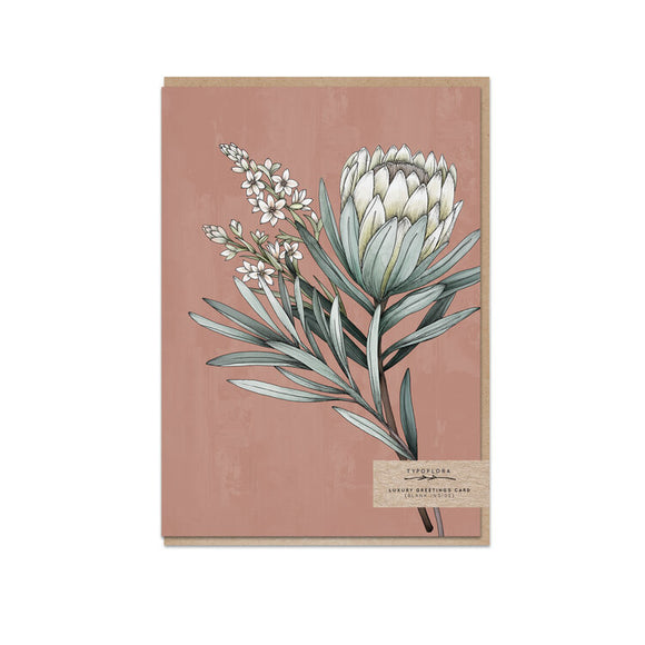Typoflora Card - Protea Portrait from have you met charlie a gift shop with Australian unique handmade gifts in Adelaide South Australia