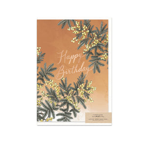 Typoflora Card - Wattles Birthday from have you met charlie a gift shop with Australian unique handmade gifts in Adelaide South Australia