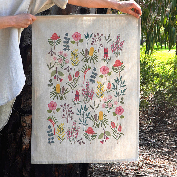 Earth Greetings Tea Towel - Australian Wildflowers. Sold at Have You Met Charlie?, a unique gift shop located in Adelaide, South Australia.