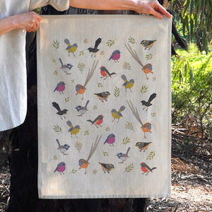 Earth Greetings Tea Towel - Little Birdies. Sold at Have You Met Charlie?, a unique gift shop located in Adelaide, South Australia.