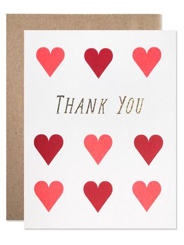 Hartland Brooklyn Greeting Card-Thank You Hearts- from Have You Met Charlie? a gift shop with Australian unique handmade gifts in Adelaide, South Australia