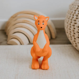 Mizzie The Kangaroo Teething Toy. Sold at Have You Met Charlie?, a unique giftshop located in Adelaide, South Australia.