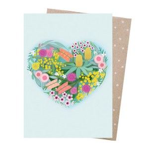 Earth Greetings Card - Heart of Flowers