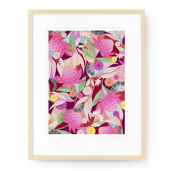 Claire Ishino Waratah Whirl unframed print from Have You Met Charlie, a cute and quirky gift shop in Adelaide, South Australia