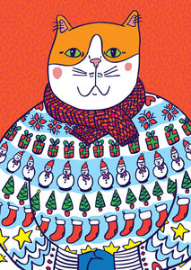 Able and Game - Cat Christmas Sweater Card. Sold at Have You Met Charlie?, a unique gift shop located in Adelaide/Brighton, South Australia.
