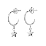 Sterling Silver gold mini hoop earrings with small star dangle from have you met charlie? a gift shop in Adelaide, South Australia