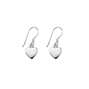 simple sterling silver drop earrings with heart charm in silver from have you met charlie in australia 