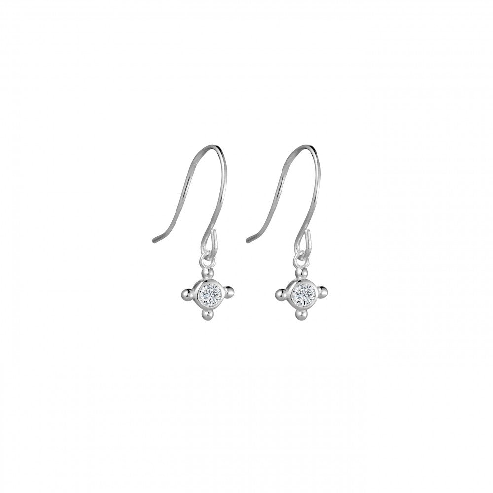 Sterling Silver Earrings - Tiny CZ Flower Drop from have you met charlie a gift shop with Australian unique handmade gifts in Adelaide South Australia