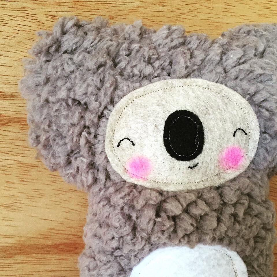 soft grey koala plush toy by fleeci from have you met charlie a gift shop with Australian unique handmade gifts in Adelaide South Australia