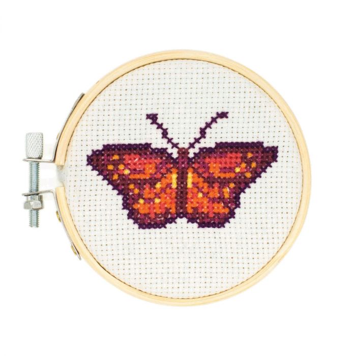 Kikkerland mini cross stitch embroidery kit, sold at Have You Met Charlie?, a unique gift store in Adelaide, South Australia.