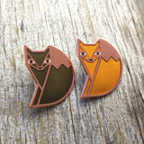 orange green fox Amar and Riley cute enamel animal pins from have you met charlie a gift shop with australian unique hand made gifts in adelaide south australia