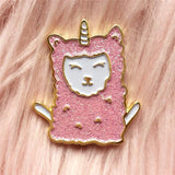 cute llama pink glitter enamel pin by miss minzy hand from have you met charlie a gift shop with unique handmade gifts in adelaide south australia