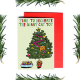 Able and Game Christmas Card Giant Cat Toy cat lover Christmas card 
