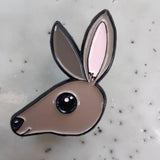grey kangaroo enamel pin by patch press from have you met charlie a gift shop with Australian unique handmade gifts in Adelaide South Australia