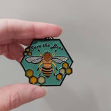 Patch Press Save The Bees keychain from Have You Met Charlie? a gift shop with unique Australian handmade gifts in Adelaide, South Australia.