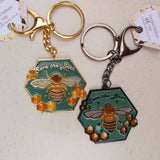 Patch Press Save The Bees keychains from Have You Met Charlie? a gift shop with unique Australian handmade gifts in Adelaide, South Australia.