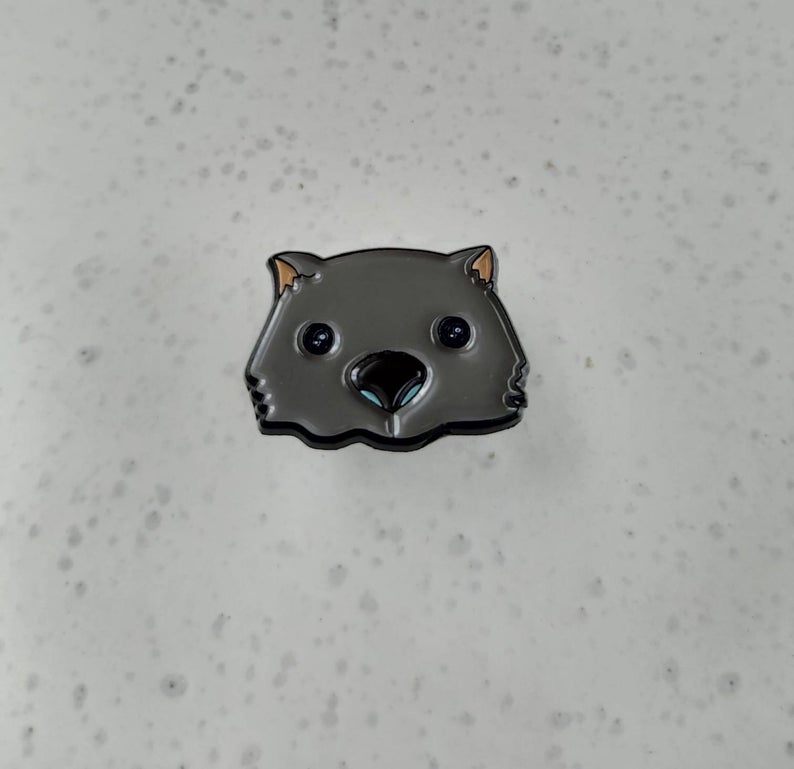 Wombat (black metal) Patch Press Pin sold at Have You Met Charlie? in Adelaide, SA