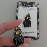 Patch Press enamel pin - black cockatoo. Sold at Have You Met Charlie?, a unique handmade gift shop in Adelaide, South Australia.