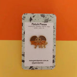 Frilled neck lizard (Gold metal) Patch Press Pin sold at Have You Met Charlie? in Adelaide, SA