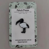Patch Press Ibis pin in Black, sold at Have You Met Charlie?, a unique gift store in Adelaide, South Australia.