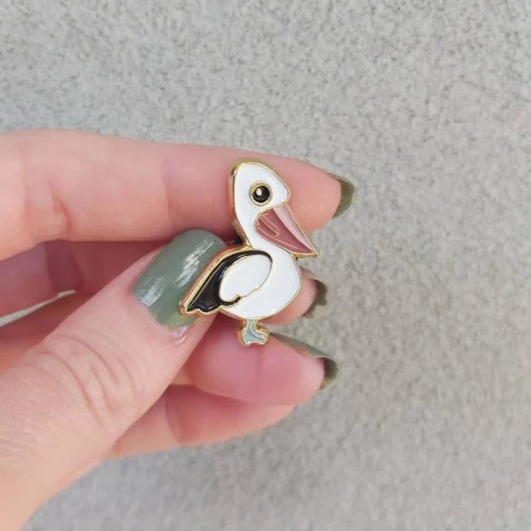 Patch Press enamel pin - pelican. Sold at Have You Met Charlie?, a unique handmade gift shop in Adelaide, South Australia.