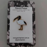 Patch Press Ibis pin in Gold, sold at Have You Met Charlie?, a unique gift store in Adelaide, South Australia.