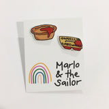 australian pie and tomato sauce stud earrings by marlo & the sailor from have you met charlie a gift shop with unique handmade australian gifts in adelaide south australia