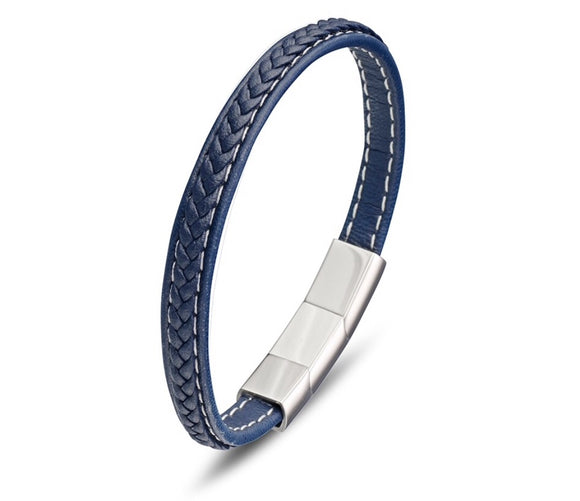 Stainless Steel leather Men's Bracelet from have you met charlie? a unique gift shop in adelaide, south australia