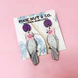 Pixie Nut & Co Dangles - Galah from have you met charlie a gift shop with Australian unique handmade gifts in Adelaie South Australia