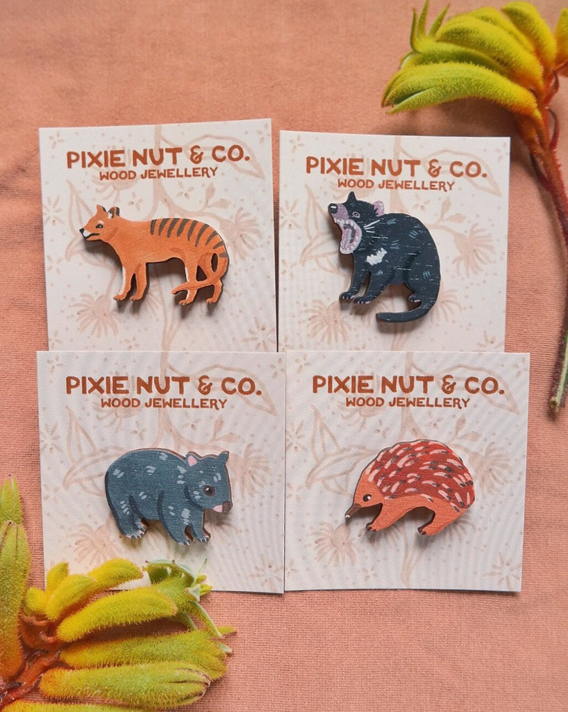 Pixie Nut & Co Pin - Echidna from have you met charlie a gift shop with Australian unique handmade gifts in Adelaide South Australia