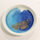 blue and gold wave porcelain dish by louise m studio from have you met charlie a gift shop with unique handmade australian gifts in adelaide south australia