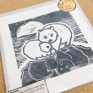wombats at night art print by value labatory from have you met charlie a gift shop with unique handmade australian gifts in adelaide south australia