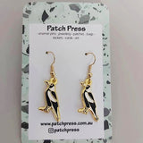 Patch Press Magpie Earrings - Sold at Have You Met Charlie, a unique gift shop in Adelaide, South Australia.